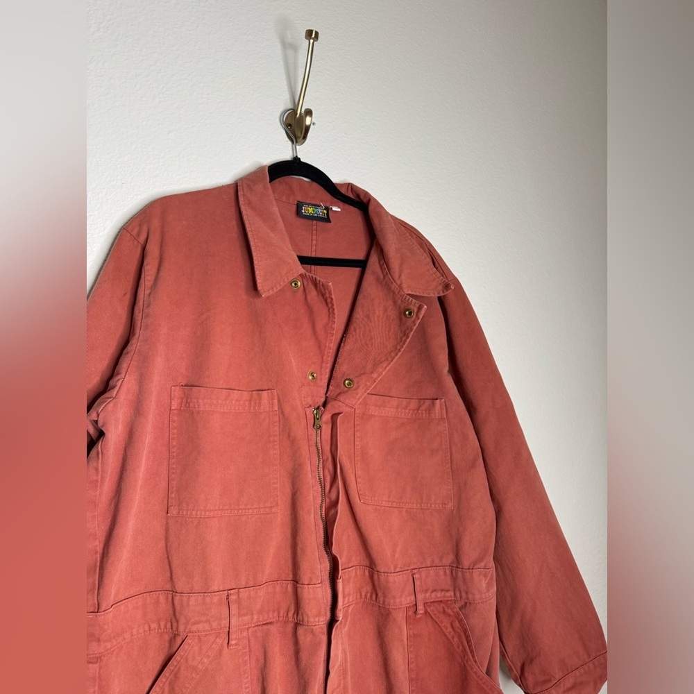 Big Bud Press Everyday Jumpsuit in a long-sleeve clay red cotton twill 3X - Picture 8 of 13